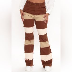 Patchwork Distressed Flare Jeans